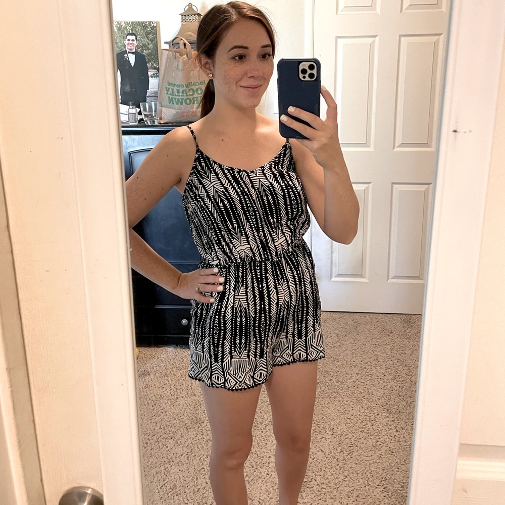 Black and white romper